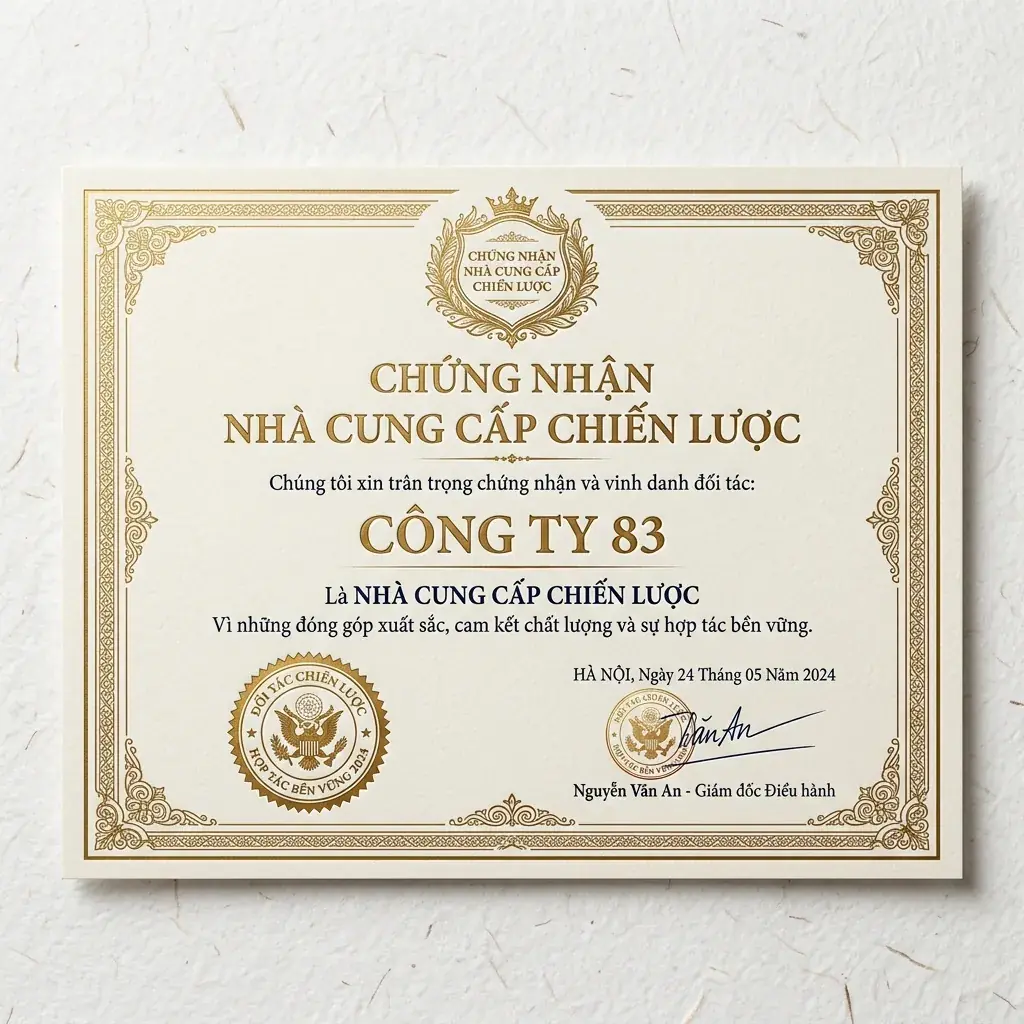 Chứng nhận Công ty 83